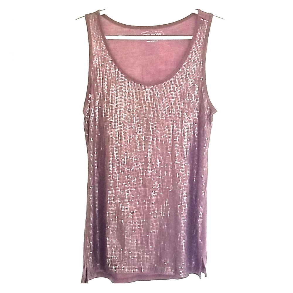 Maurices simple sparkle & shine taupe tank top